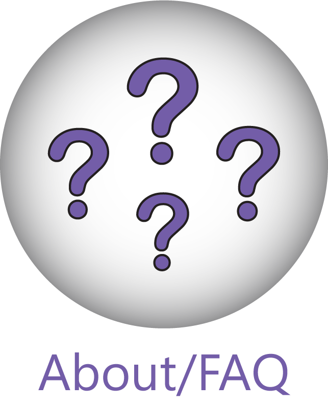 'About/FAQ' button with question mark icons.