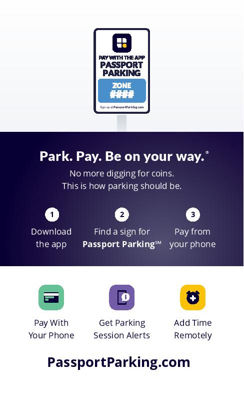 Passport Parking flier for paying by mobile